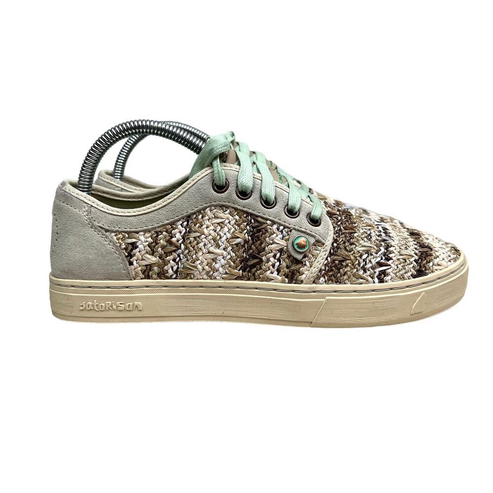 Satorisan Heisei Raffia Sneakers Woven Handmade Suede‎ Cream Women Sz EUR39